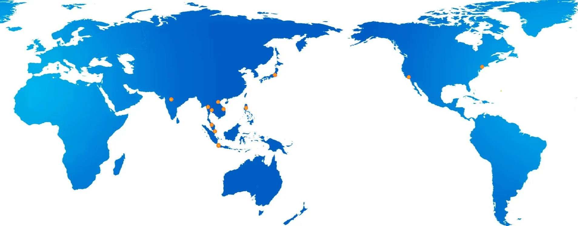 World map showing the offices of Phoenix Accounting Group